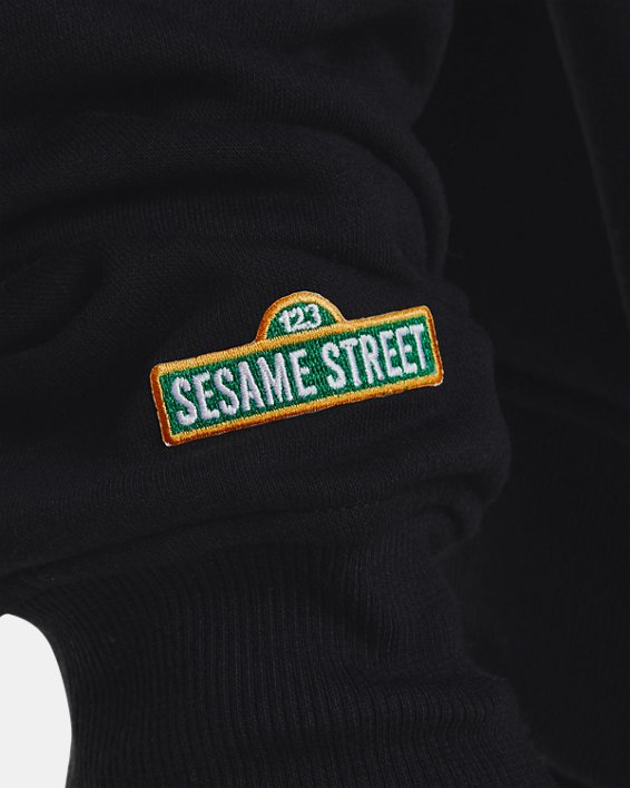 Men's Curry Sesame Street Fleece Hoodie in Black image number 3